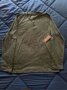 Boys Long Sleeve Henley Shirt in Charcoal